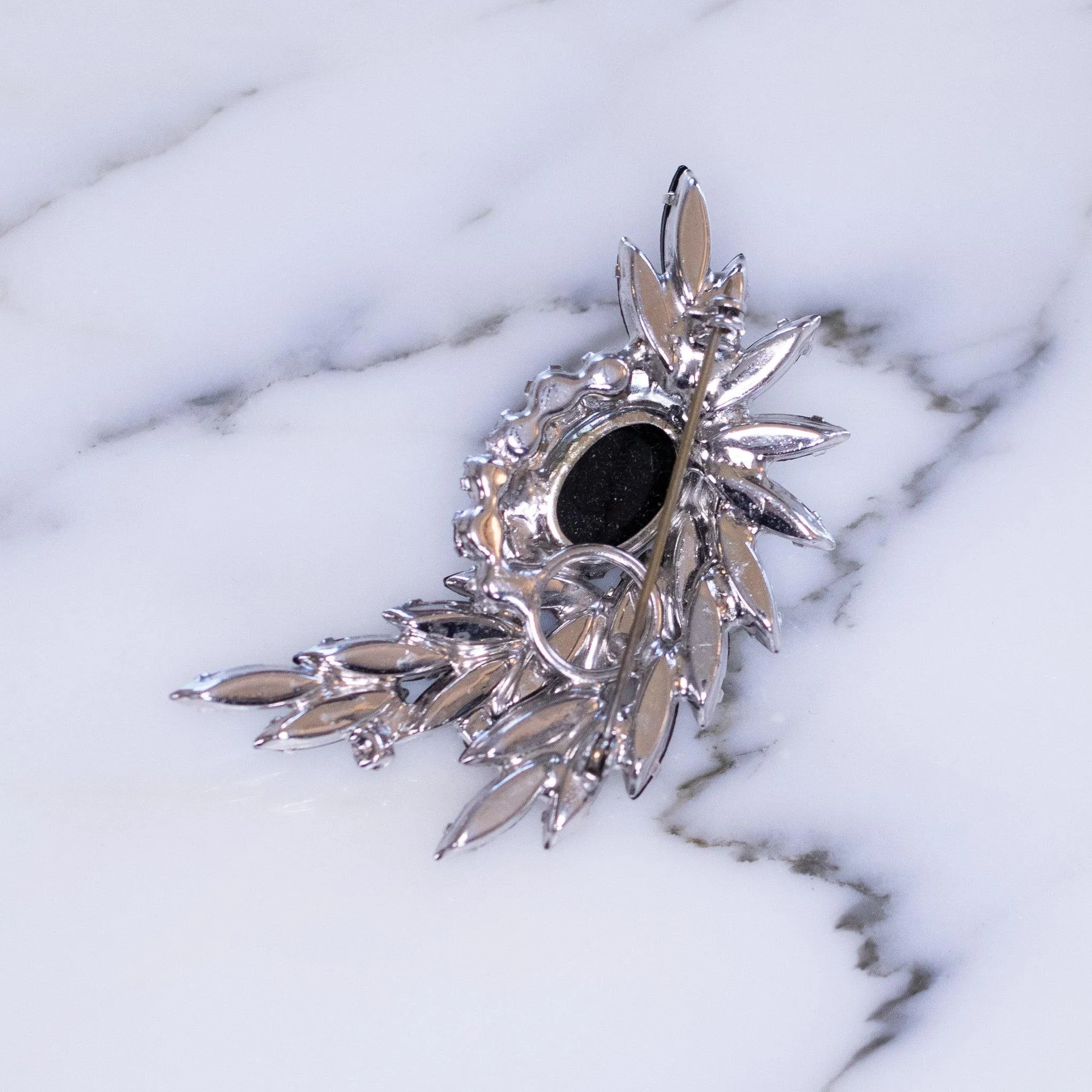 Vintage Juliana Hematite and Smoke Rhinestone Brooch
