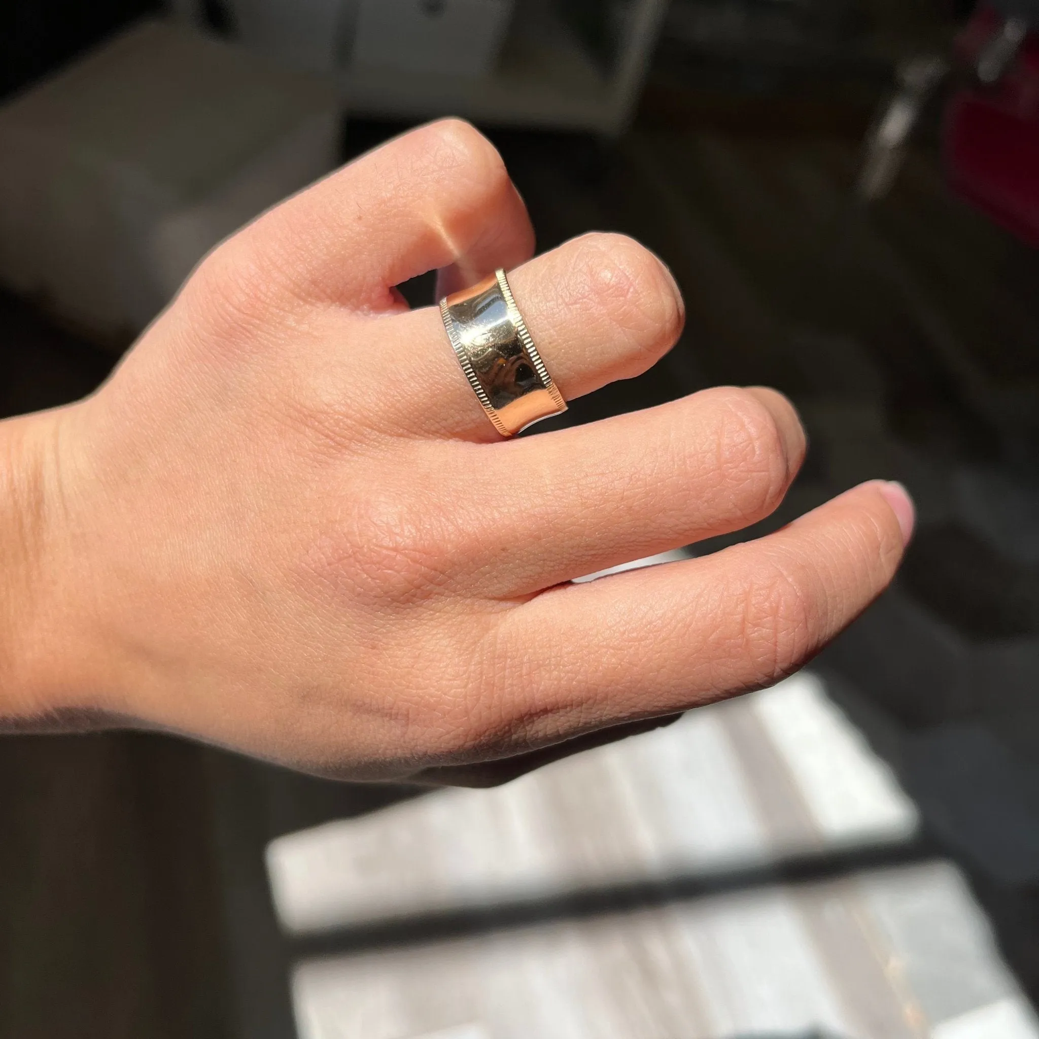 Vintage Wide Gold Band