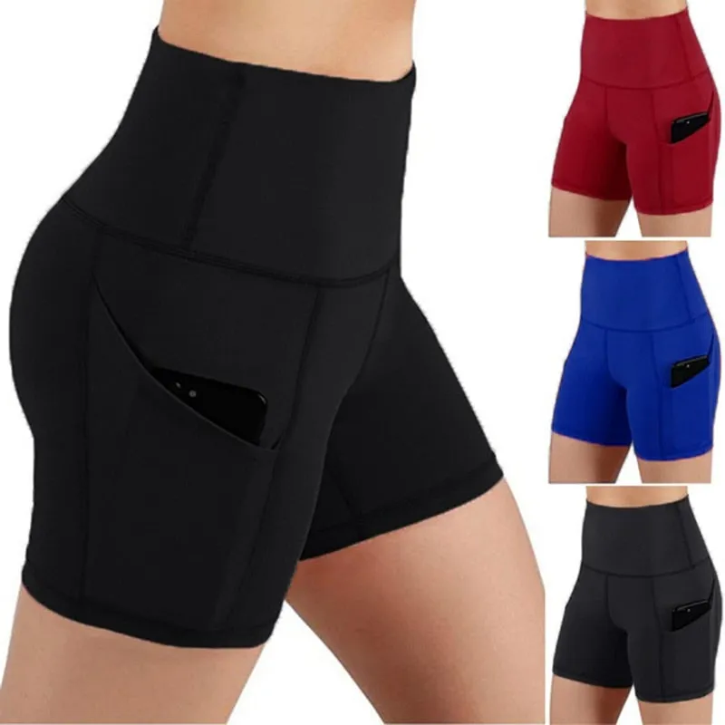 Women High Waist Out Pocket Yoga Short