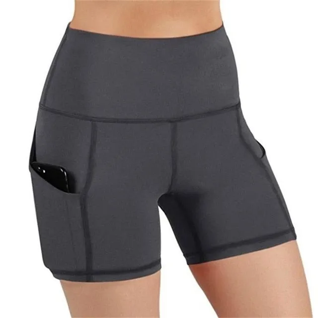 Women High Waist Out Pocket Yoga Short