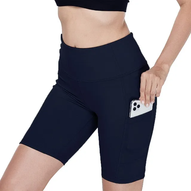 Women High Waist Out Pocket Yoga Short