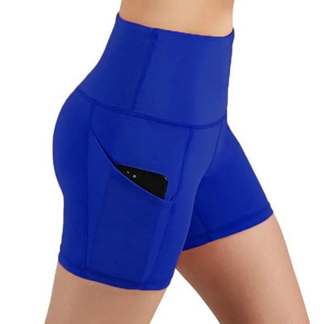Women High Waist Out Pocket Yoga Short