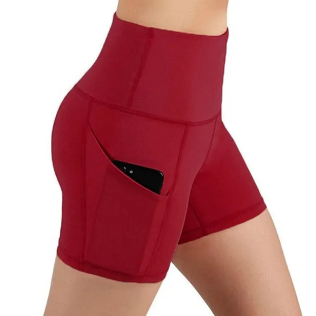 Women High Waist Out Pocket Yoga Short
