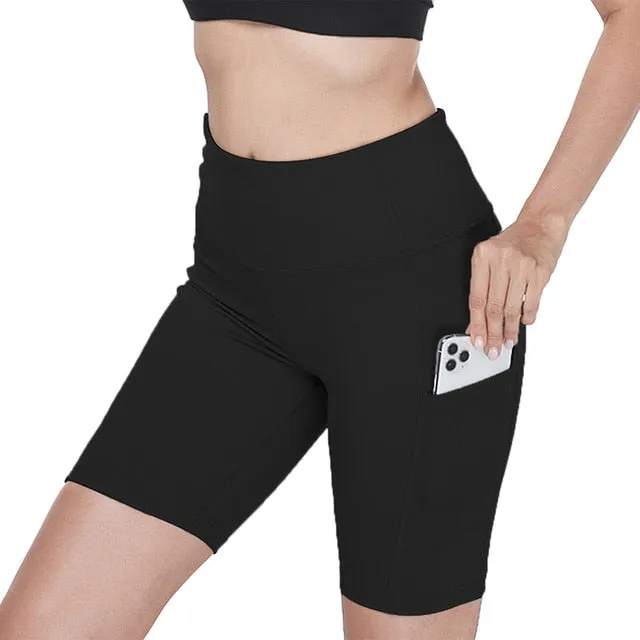 Women High Waist Out Pocket Yoga Short