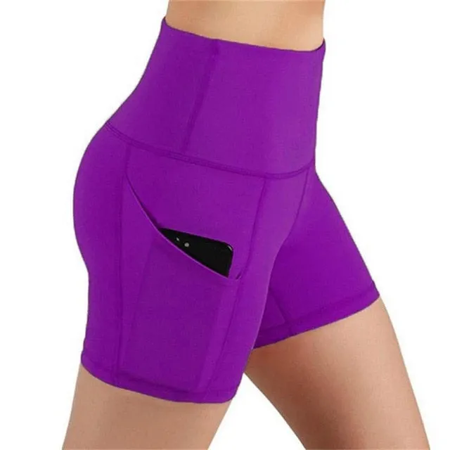 Women High Waist Out Pocket Yoga Short