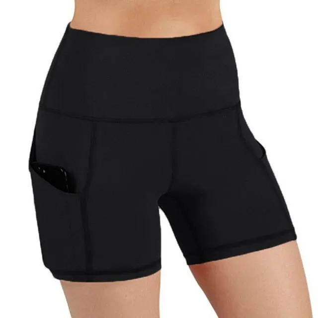 Women High Waist Out Pocket Yoga Short