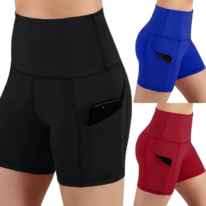 Women High Waist Out Pocket Yoga Short