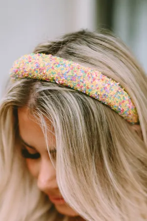 Yellow Cute Sprinkle Color Block Hair Hoop