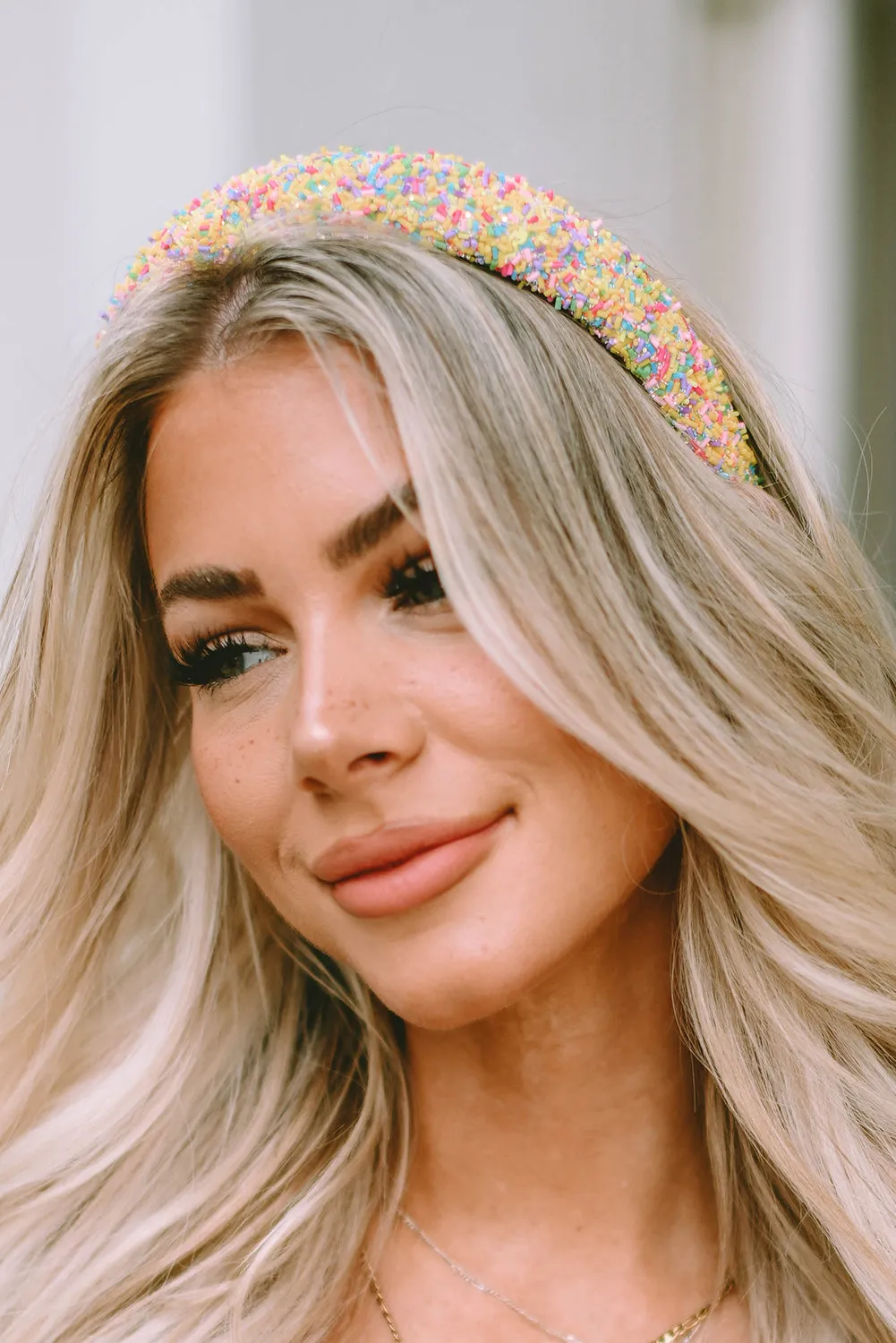 Yellow Cute Sprinkle Color Block Hair Hoop