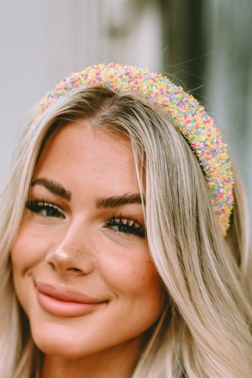 Yellow Cute Sprinkle Color Block Hair Hoop