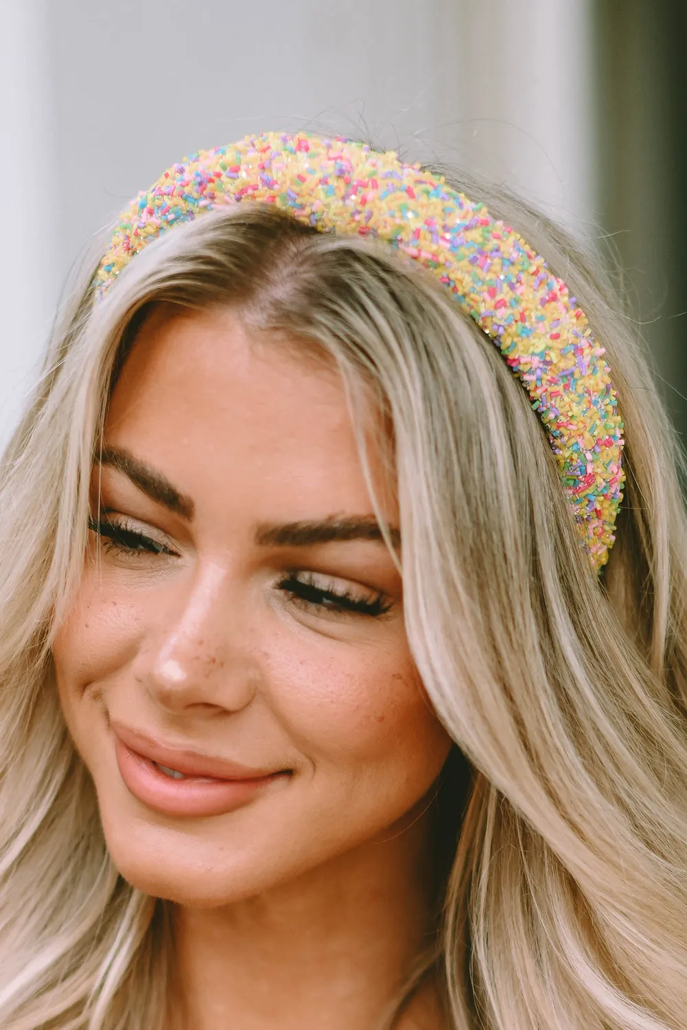 Yellow Cute Sprinkle Color Block Hair Hoop