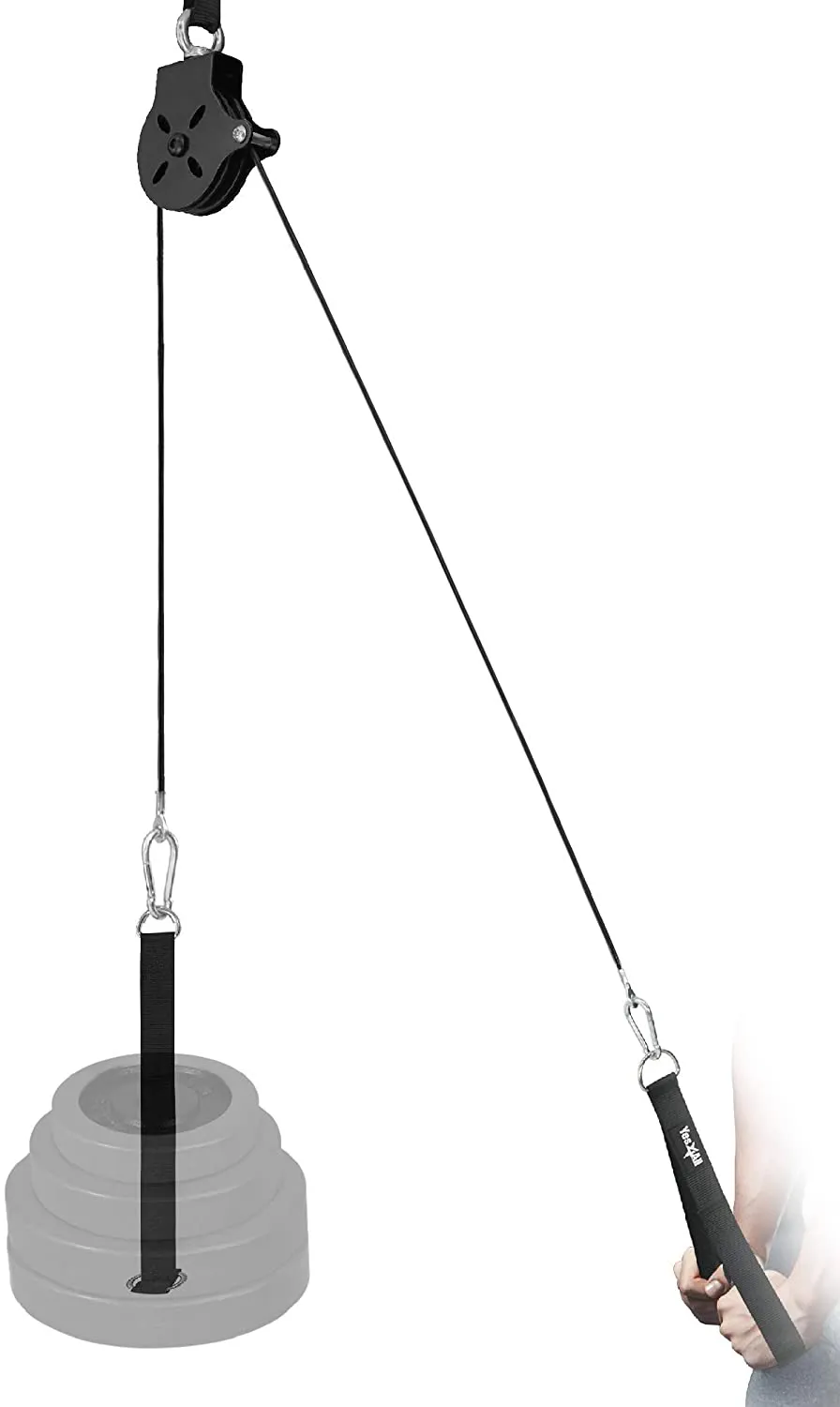 Yes4All Weight Plate Loading Pin 1 inch and 2 inch, Fitness LAT Cable Pulley System Gym, Heavy Duty Gym Equipment For Home with Tricep Rope Cable Attachment