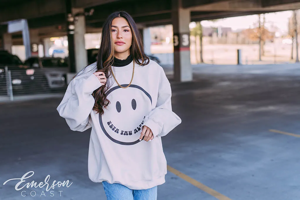 Zeta Tau Alpha Oatmeal Smile Crewneck